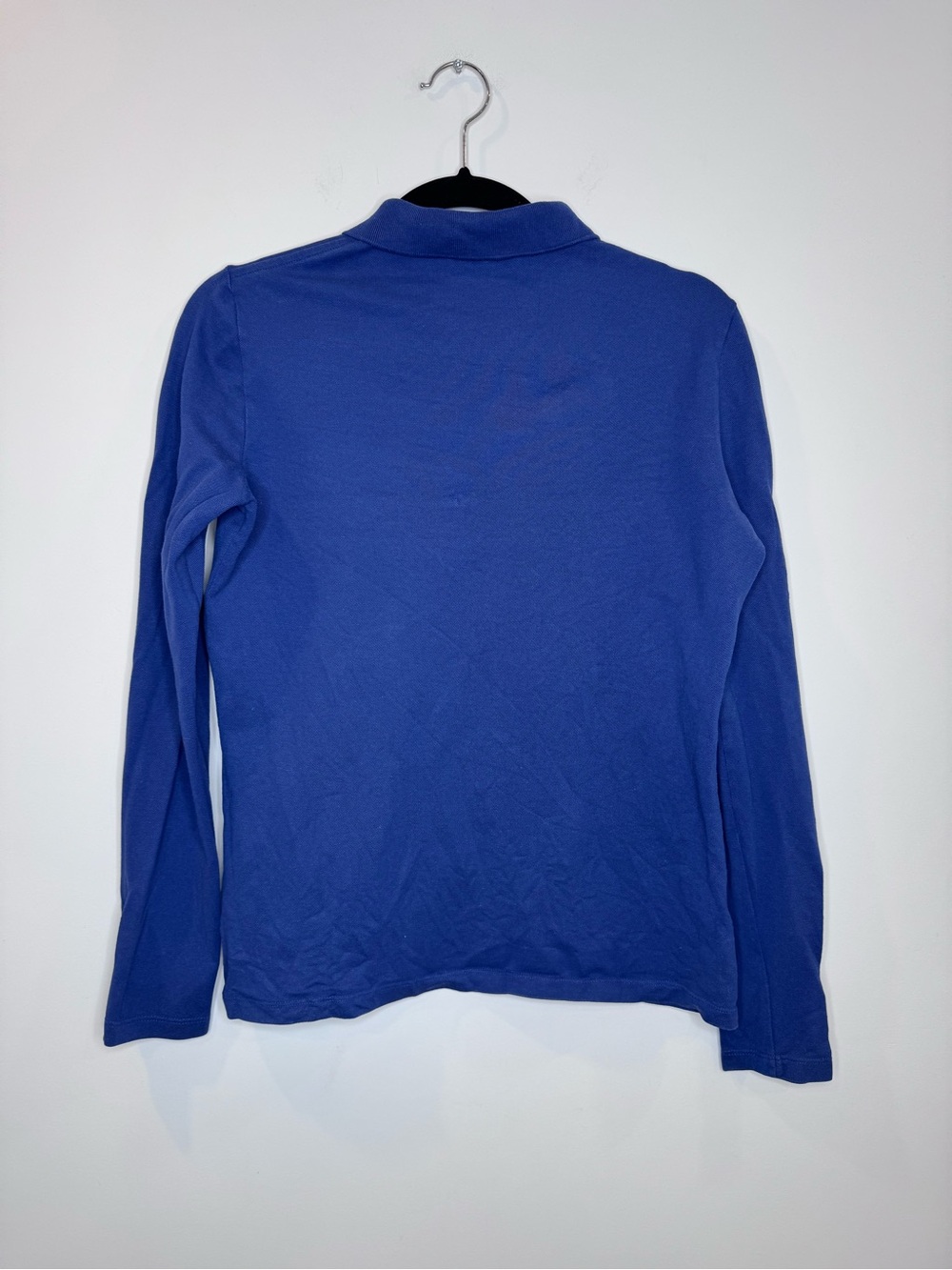 Lacoste Women's Long Sleeve V-Neck Polo Sweater Blue alligator embroidered logo - Picture 8 of 8